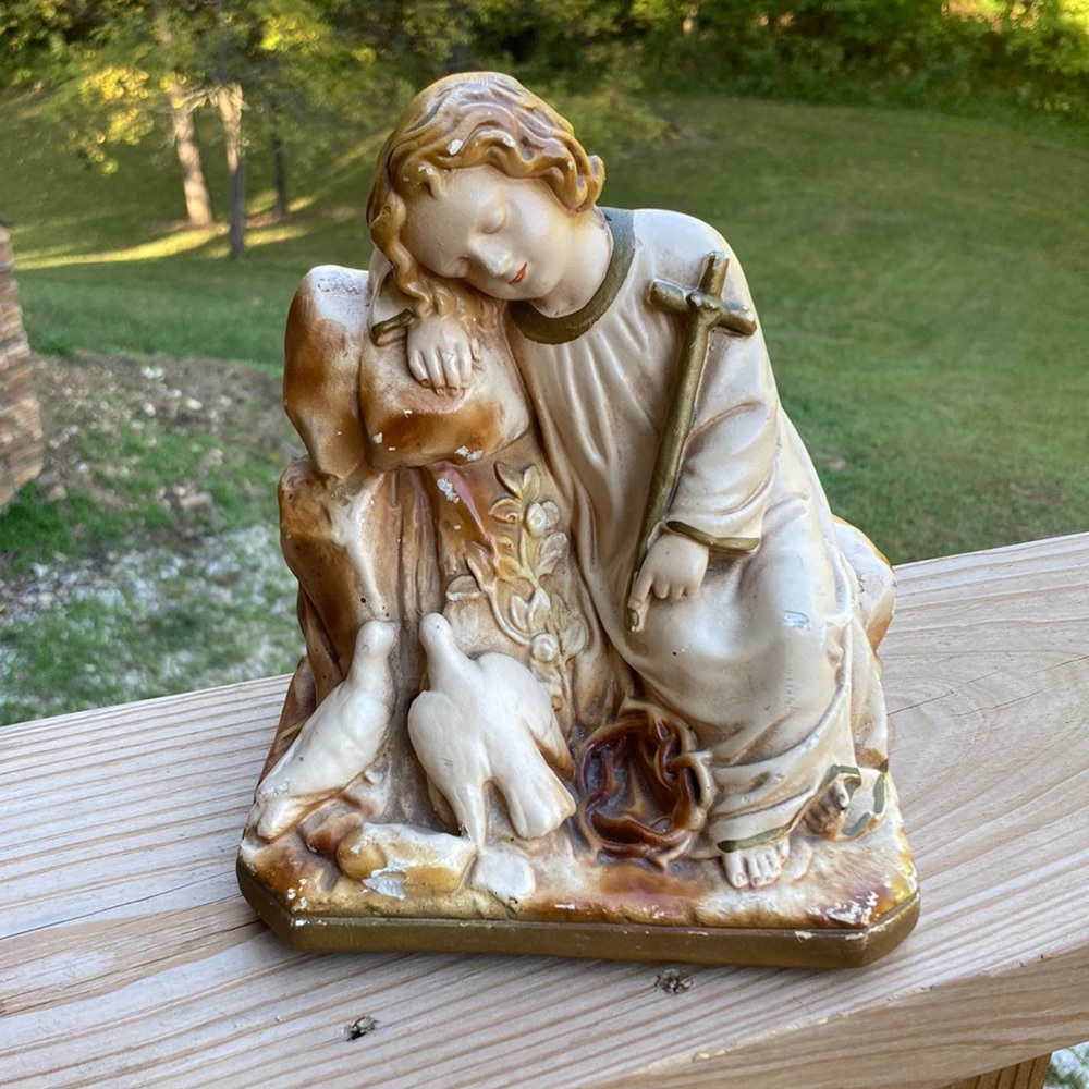 COPY - Antique Christ child statue with Doves